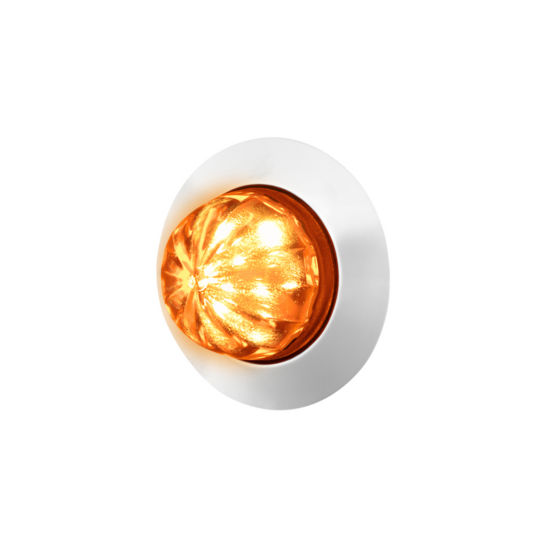 United Pacific 6 LED Dual Function 1-1/4" Watermelon Light W/ Stainless Steel Bezel(Clearance/Marker)-Amber LED/Amber Lens 36367