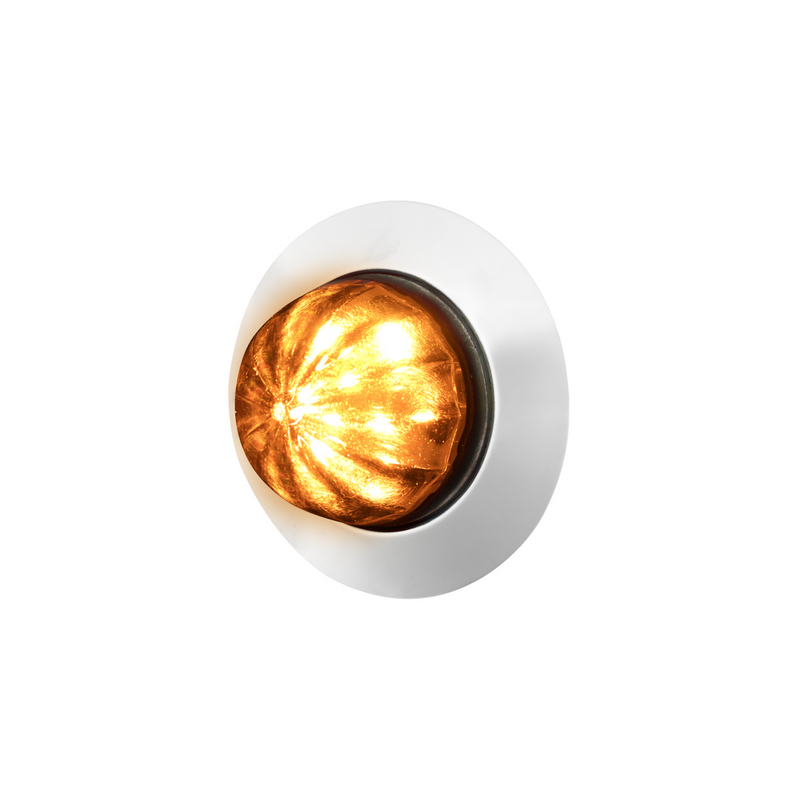 United Pacific 6 LED Dual Function 1-1/4" Watermelon Light W/ Stainless Steel Bezel(Clearance/Marker)-Amber LED/Clear Lens 36369
