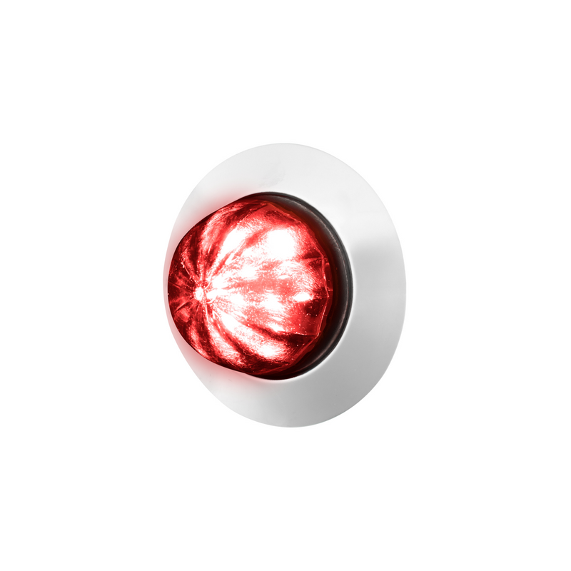 United Pacific 6 LED Dual Function 1-1/4" Watermelon Light W/ Stainless Steel Bezel(Clearance/Marker)-Red LED/Clear Lens 36370