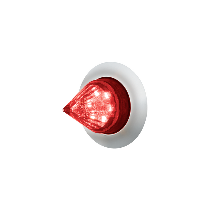 United Pacific 6 LED Dual Function 1-1/4" Spike Light With Stainless Steel Bezel(Clearance/Marker)-Red LED/Red Lens 36373