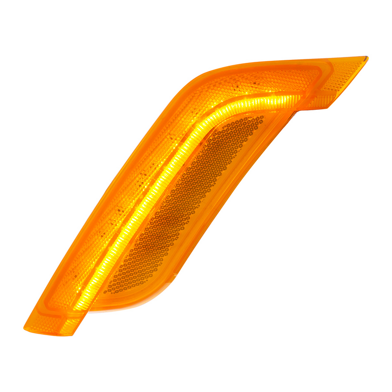 United Pacific 12 Amber LED Fender Turn Signal Light For Peterbilt 579 (2012-2021) & 587 (2012-2018)- Driver, Amber Lens 36395