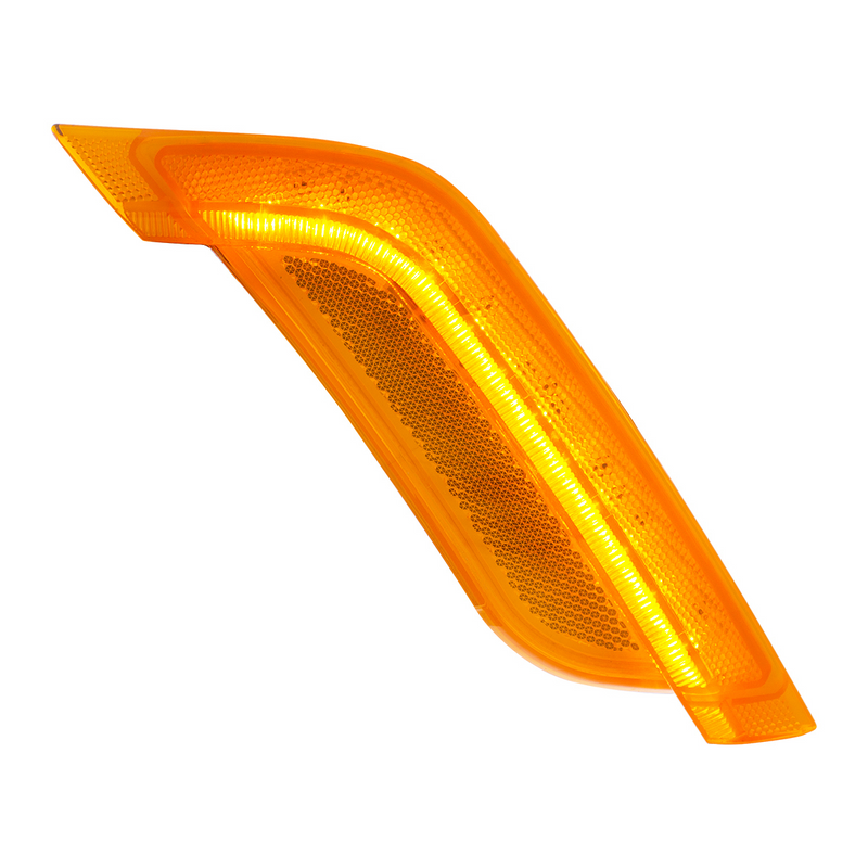 United Pacific 12 Amber LED Fender Turn Signal Light For Peterbilt 579 (2012-2021) & 587 (2012-2018)- Passenger, Amber Lens 36396