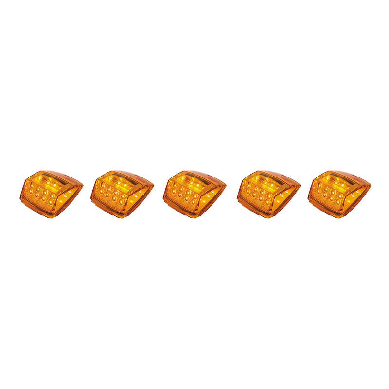 United Pacific 17 LED Reflector Square Cab Light Amber LED/Amber Lens (5-Pack) 36401