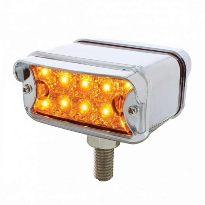 United Pacific 20 LED Dual Function Reflector Double Face Light With Visor T-Mount Amber & Red LED & Lens 36411