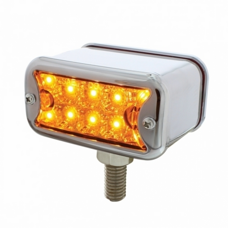United Pacific 20 LED Dual Function Reflector Double Face Light With Bezel T-Mount Amber & Red LED/Amber & Red Lens 36413