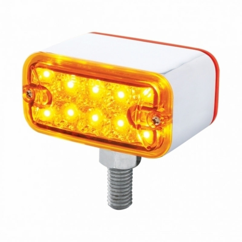 United Pacific 20 LED Dual Function Reflector Double Face Light T-Mount -Amber & Red LED/Amber & Red Lens 36414