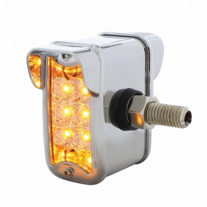 United Pacific 10 LED Dual Function Reflector Double Face Light W/Visor Vertical Side Mount Amber & Red LED/Clear Lens 36416