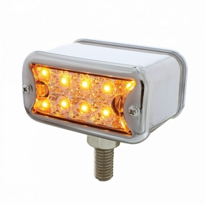 United Pacific 20 LED Dual Function Reflector Double Face Light With Bezel T-Mount Amber & Red LED/Clear Lens 36417