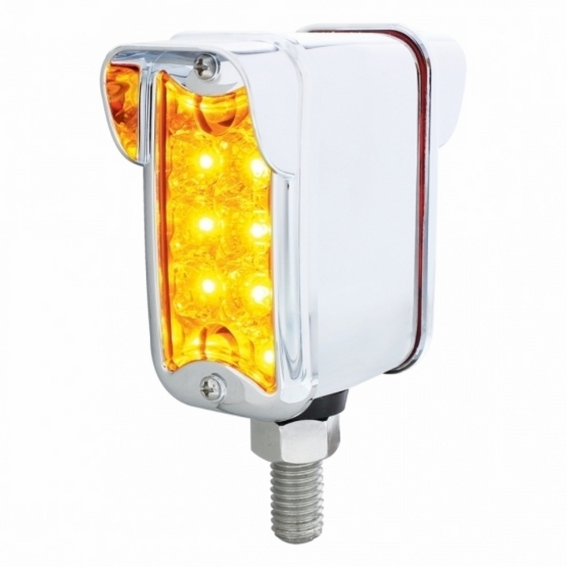 United Pacific 10 LED Dual Function Reflector Double Face Light W/Visor Vertical Straight Mount -Amber & Red LED/Amber & Re 36420