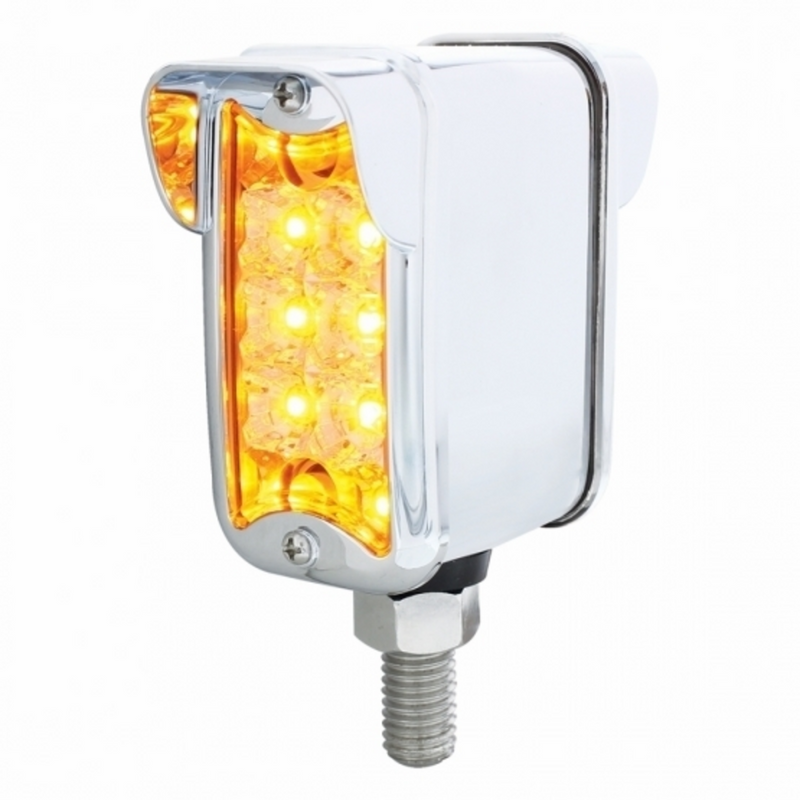 United Pacific 10 LED Dual Function Reflector Double Face Light W/Visor Vertical Straight Mount -Amber & Red LED/Clear Lens 36424
