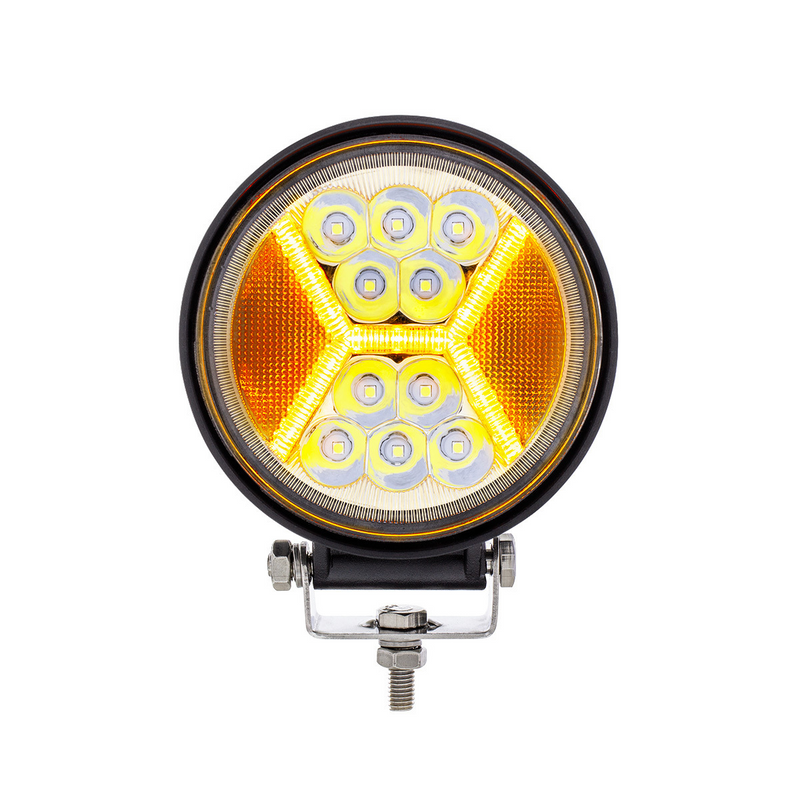 United Pacific 4.5" 24 High Power LED Work Light With "X" Amber Light Guide 36454