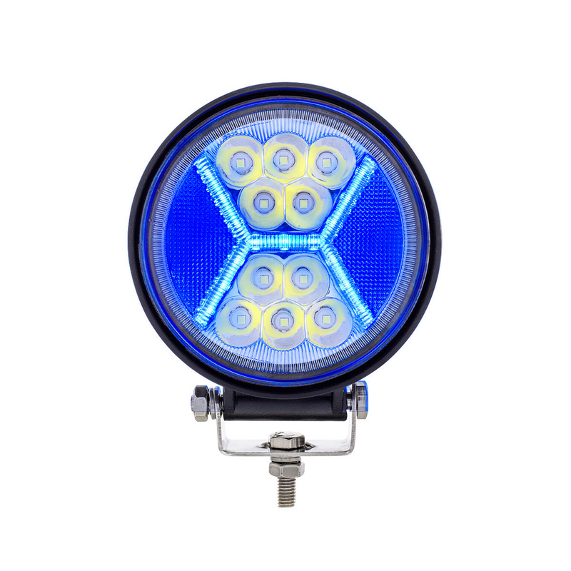 United Pacific 4.5" 24 High Power LED Work Light With "X" Blue Light Guide 36455