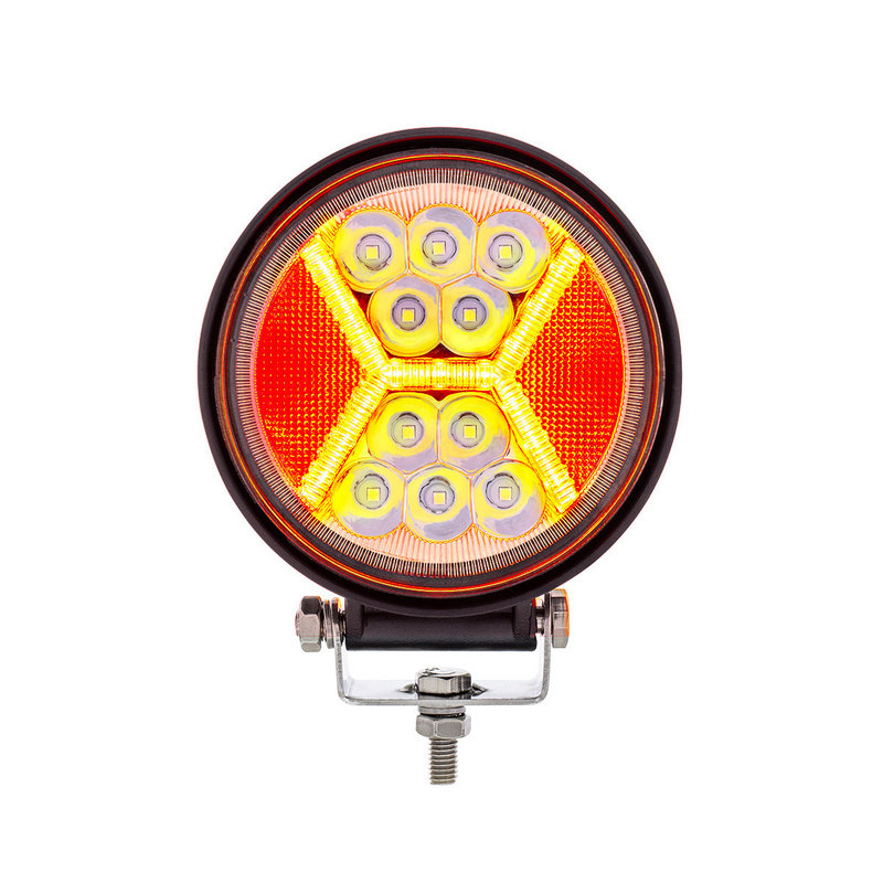 United Pacific 4.5" 24 High Power LED Work Light With "X" Red Light Guide 36456
