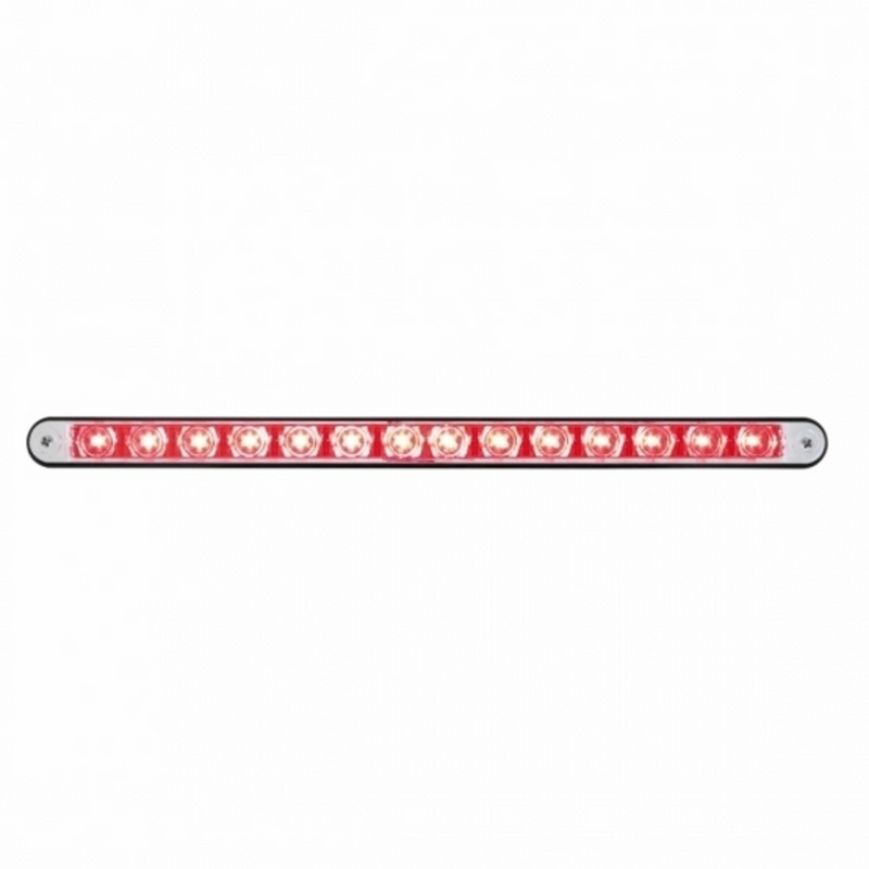 United Pacific 14 LED 12" Light Bar With Black Housing Red LED/Clear Lens 36487