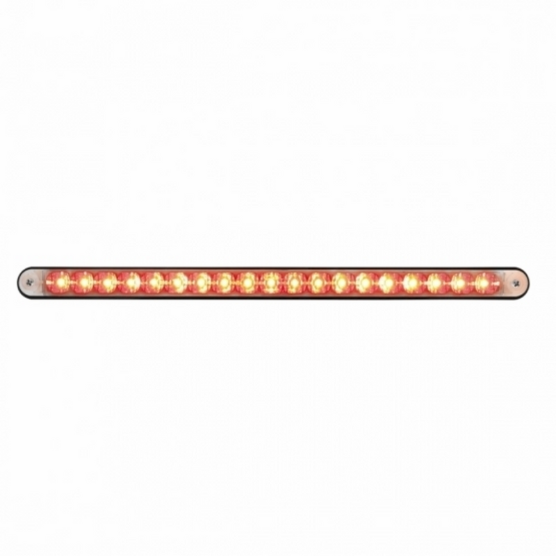 United Pacific 19 LED 12" Reflector Light Bar With Black Housing Red LED/Clear Lens 36491