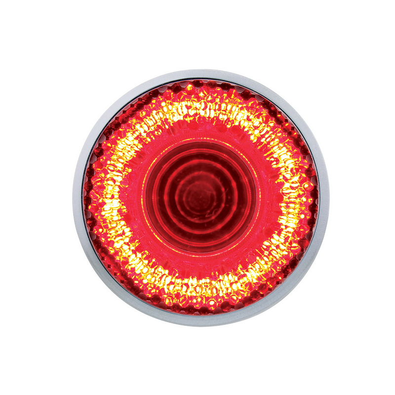 United Pacific 9 LED 2" Round Mirage Light (Clearance/Marker) Red Led/Clear Lens (Bulk) 36527B
