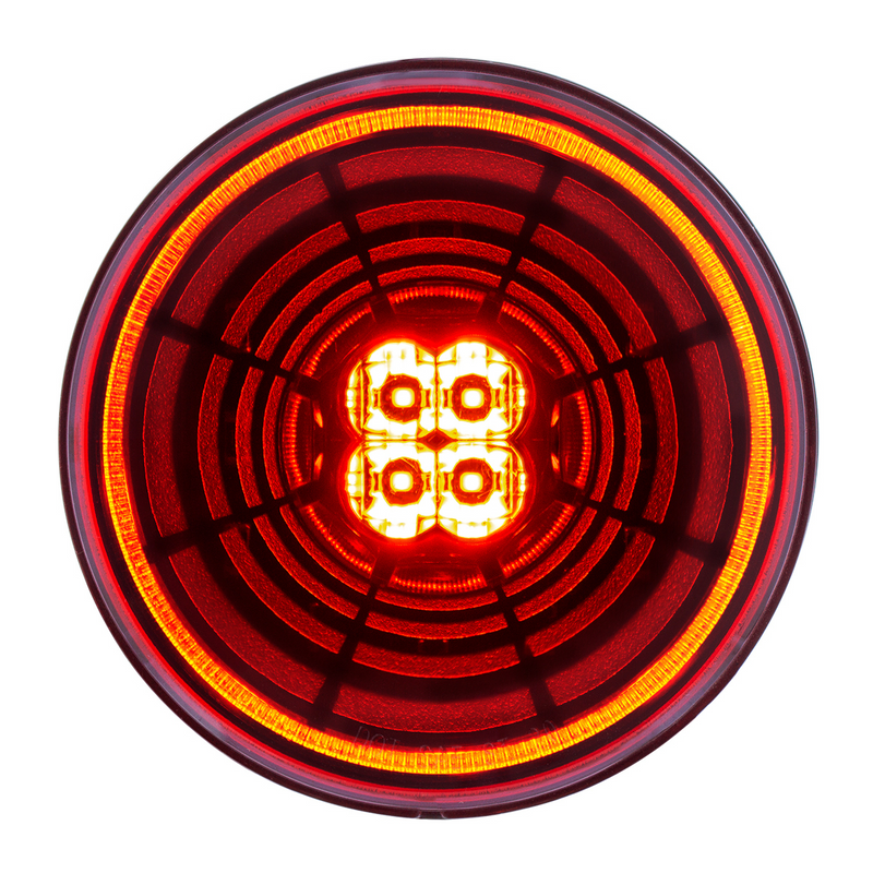 United Pacific 13 LED 4" Round Abyss Light (Stop, Turn & Tail) Red LED/Red Lens 36564
