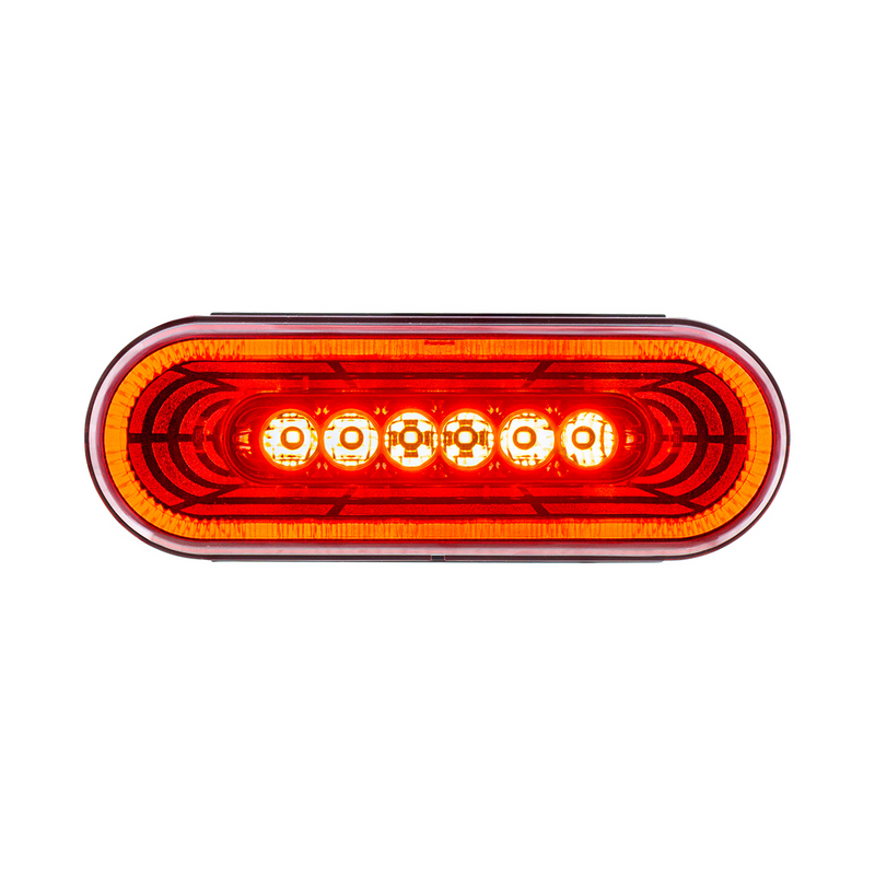 United Pacific 22 LED 6" Oval Abyss Light (Stop, Turn & Tail) Red LED/Red Lens 36569