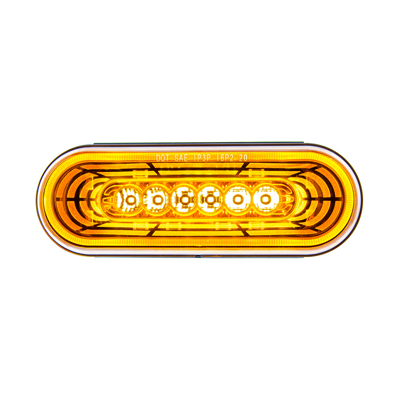 United Pacific 22 LED 6" Oval Abyss Light (Turn Signal) Amber LED/Amber Lens 36570