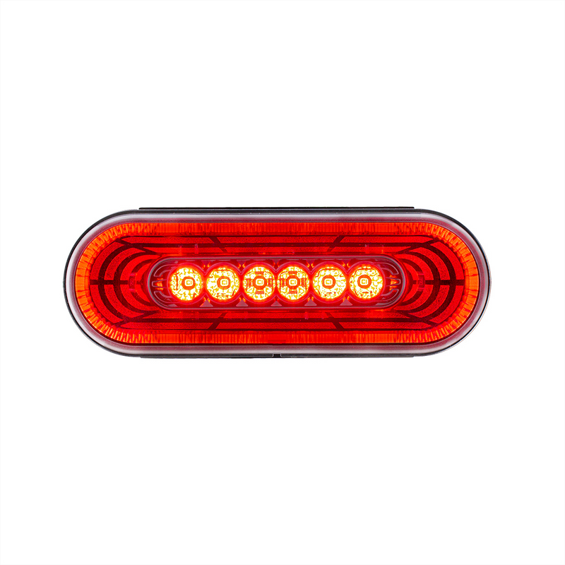 United Pacific 22 LED 6" Oval Abyss Light (Stop, Turn & Tail) Red LED/Clear Lens 36571