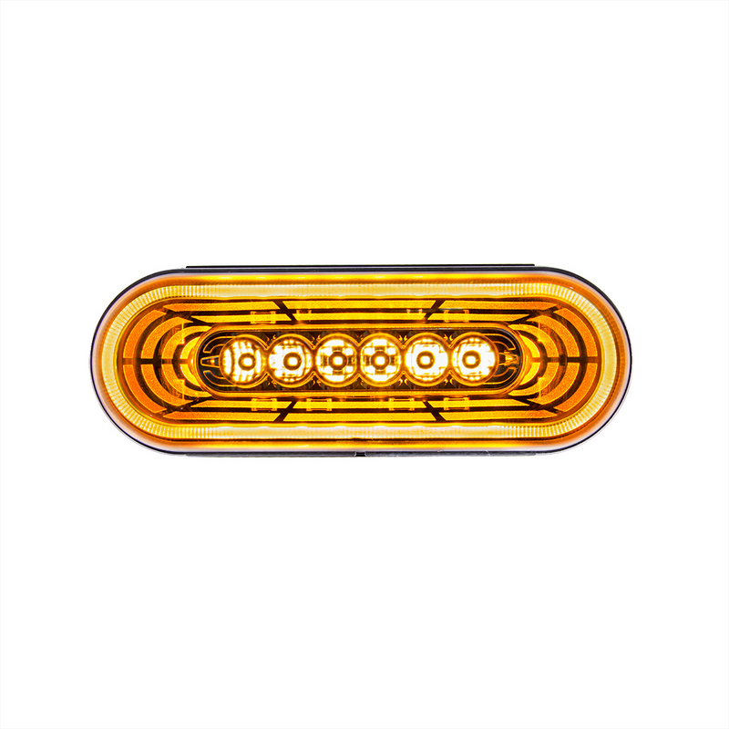United Pacific 22 LED 6" Oval Abyss Light (Turn Signal) Amber LED/Clear Lens 36572