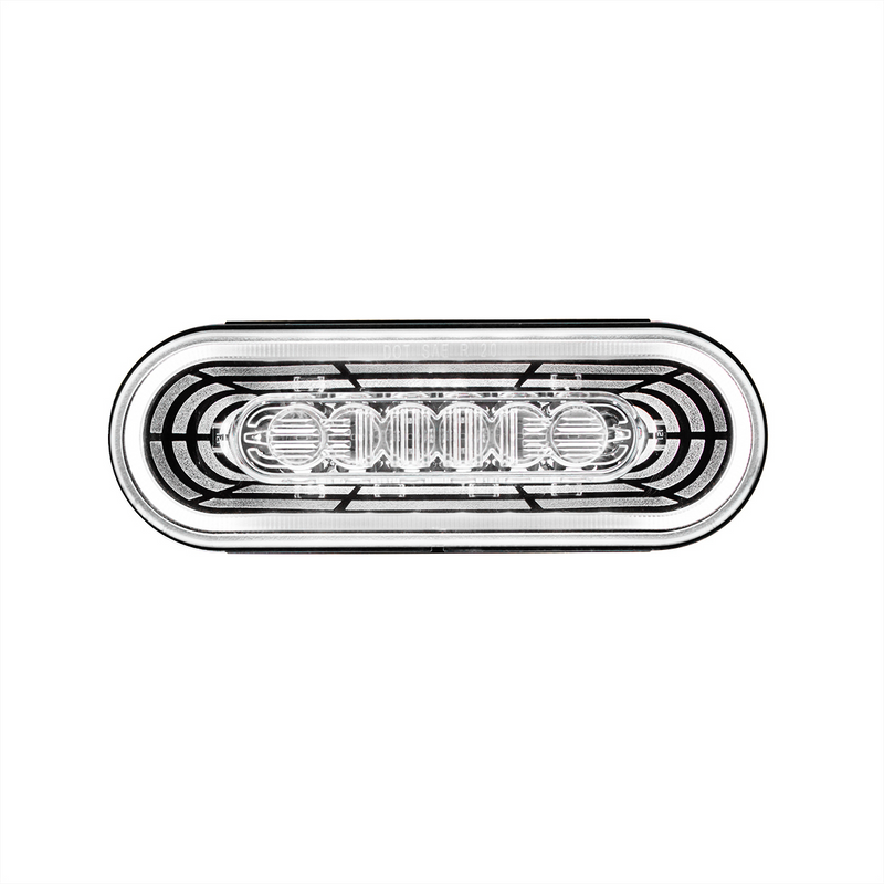 United Pacific 22 LED 6" Oval Abyss Light (Back-Up) White LED/Clear Lens 36573