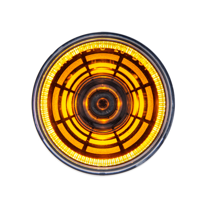 United Pacific 4 LED 2" Round Abyss Light (Clearance/Marker) Amber LED/Clear Lens 36576