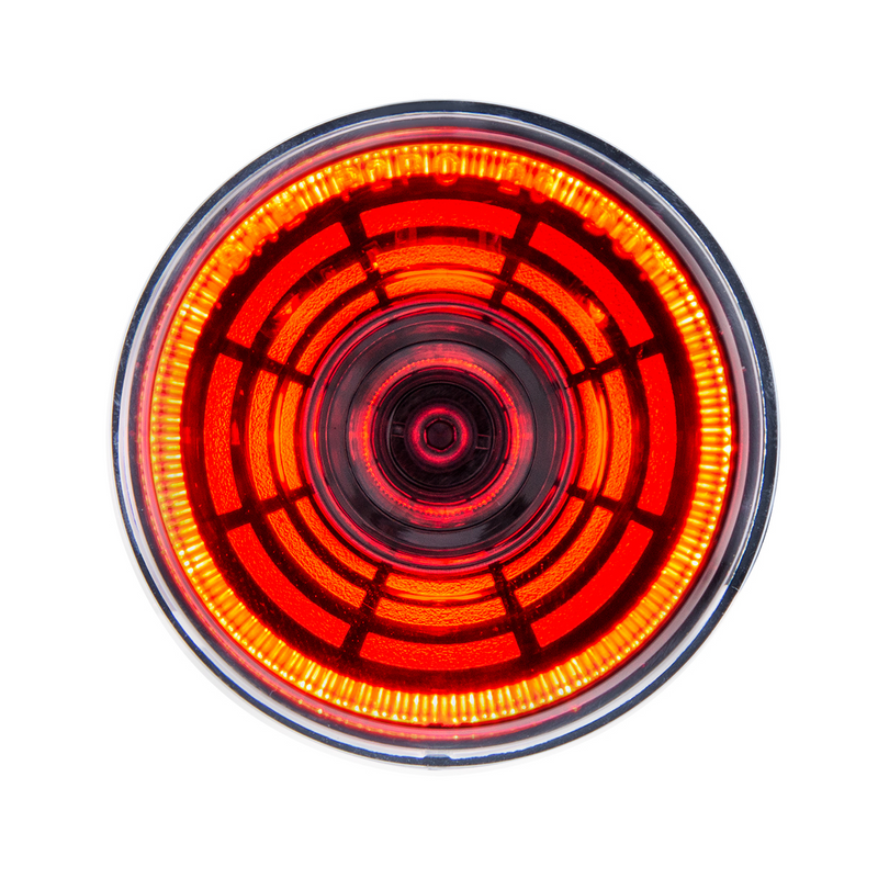 United Pacific 4 LED 2" Round Abyss Light (Clearance/Marker) Red LED/Clear Lens 36577