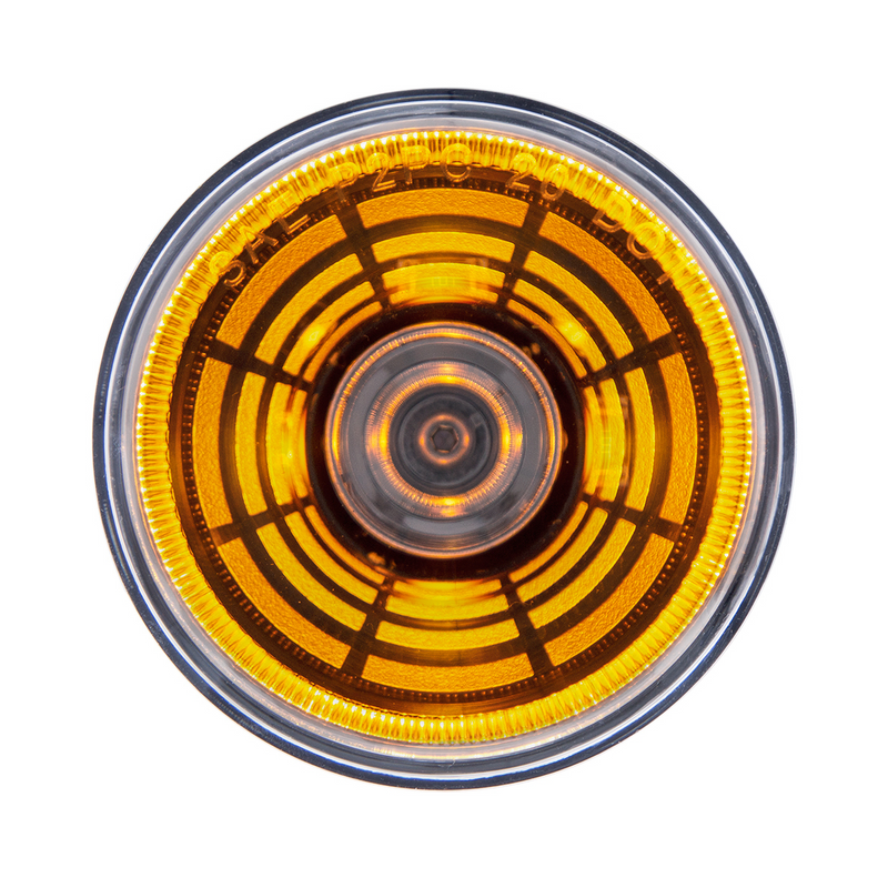United Pacific 4 LED 2.5" Round Abyss Light (Clearance/Marker) Amber LED/Clear Lens 36581