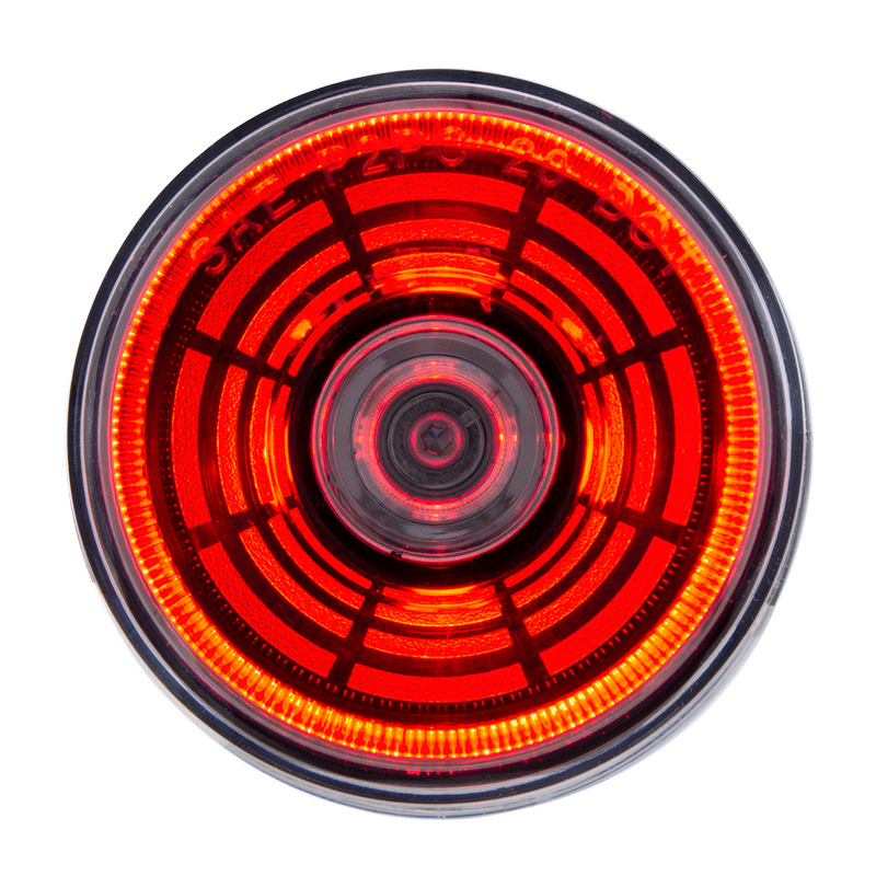 United Pacific 4 LED 2.5" Round Abyss Light (Clearance/Marker) Red LED/Clear Lens 36582