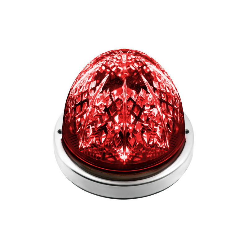 United Pacific Crystal-Comet 9 LED Dual Function Watermelon Light With Stainless Steel Bezel-Red LED/Clear Lens 36587