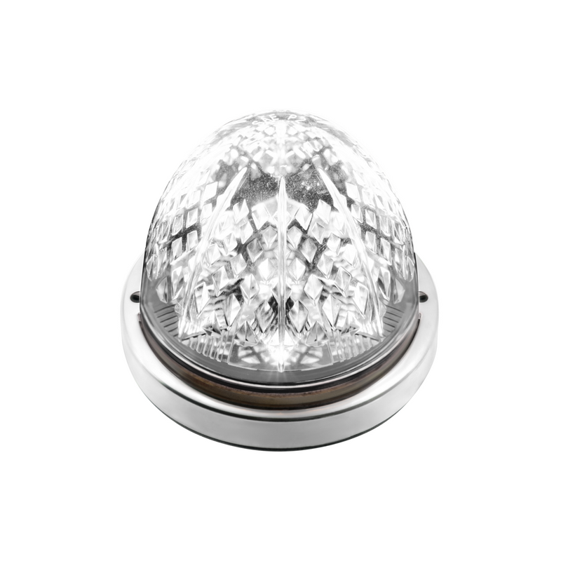 United Pacific Crystal-Comet 9 LED Dual Function Watermelon Light With Stainless Steel Bezel-White LED/Clear Lens 36588