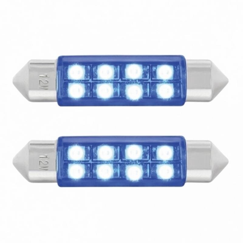 United Pacific 8 SMD High Power Micro LED 211-2 Dome Light Bulb Blue (2-Pack) 36596