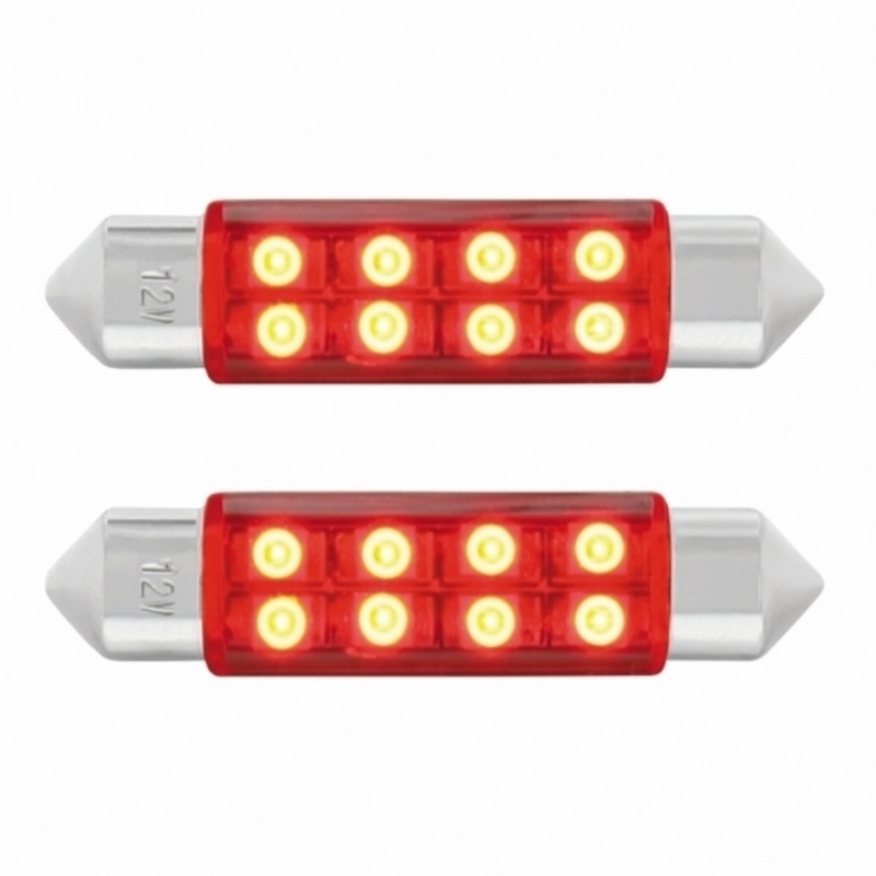 United Pacific 8 SMD High Power Micro LED 211-2 Dome Light Bulb Red (2-Pack) 36597