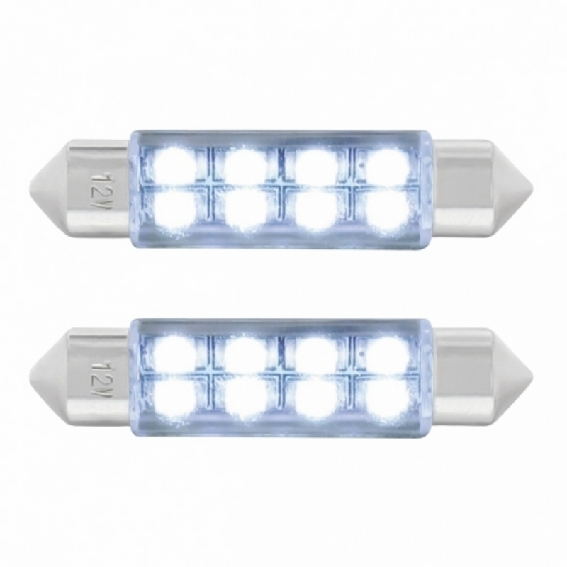 United Pacific 8 SMD High Power Micro LED 211-2 Dome Light Bulb White (2-Pack) 36598