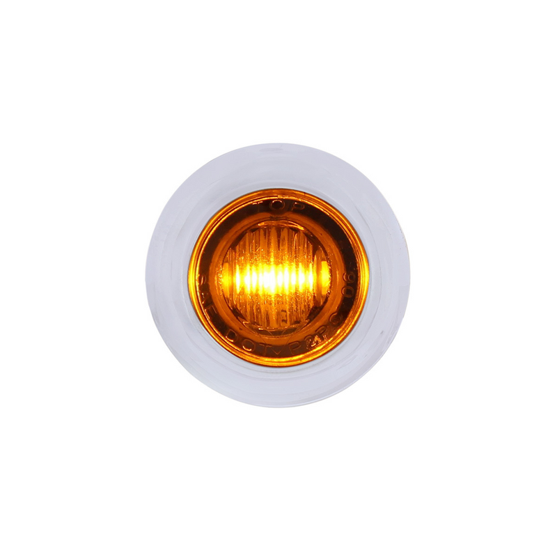 United Pacific 3 LED Dual Function 3/4" Mini Auxiliary/Utility Light With Bezel & Washer Amber LED/Amber Lens 36600