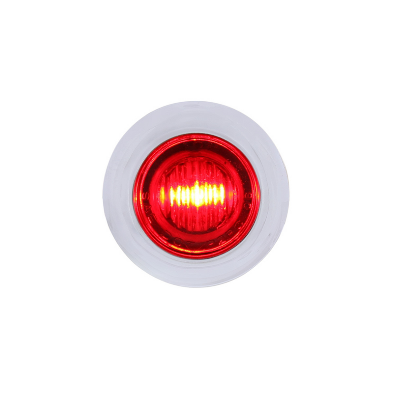 United Pacific 3 LED Dual Function 3/4" Mini Auxiliary/Utility Light With Bezel & Washer Red LED/Red Lens 36601