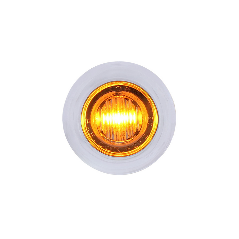 United Pacific 3 LED Dual Function 3/4" Mini Auxiliary/Utility Light With Bezel & Washer Amber LED/Clear Lens 36602