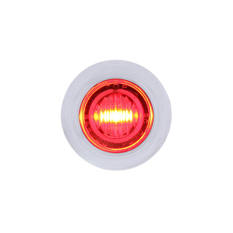 United Pacific 3 LED Dual Function 3/4" Mini Auxiliary/Utility Light With Bezel & Washer Red LED/Clear Lens 36603