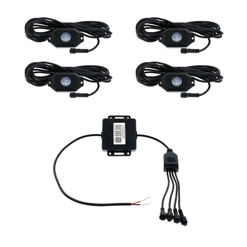 United Pacific RGB Multi-Color Rock Light Kit - 500 Lumen (4 Piece)