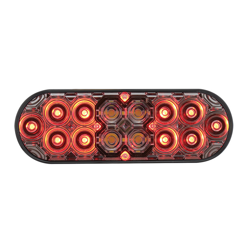 United Pacific 6" Oval Combo Light With 14 LED Stop, Turn & Tail & 16 LED Back-Up Red LED/Clear Lens 36610
