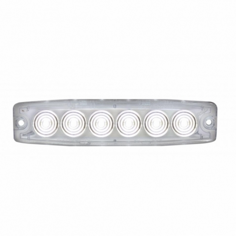 United Pacific 6 High Power LED Super Thin Warning Light White LED/Clear Lens (Bulk) 36684B