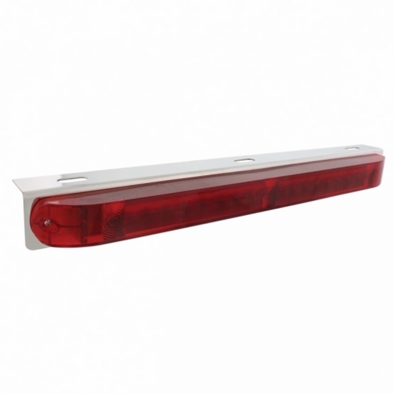 United Pacific Stainless Light Bracket With 19 LED 17" Light Bar Red LED/Red Lens 36709