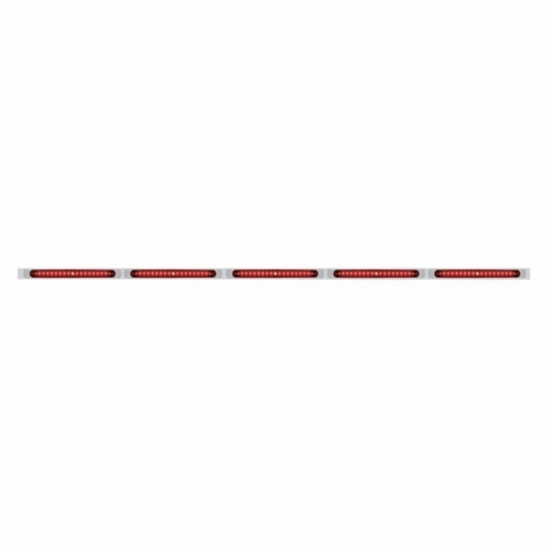 United Pacific 94" Stainless Steel Light Bracket 19 LED 17-1/4" Light Bar x 5 With Red LED/Red Lens With Bezel 36716