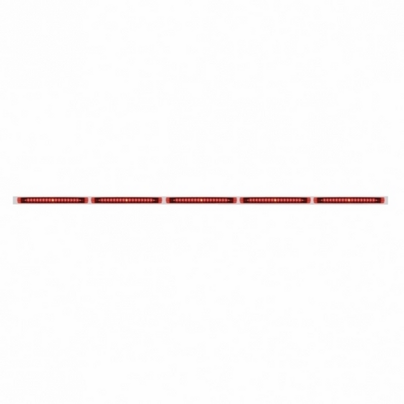 United Pacific 94" Stainless Steel Light Bracket 19 LED 17-1/4" Light Bar x 5 With Red LED/Red Lens 36717