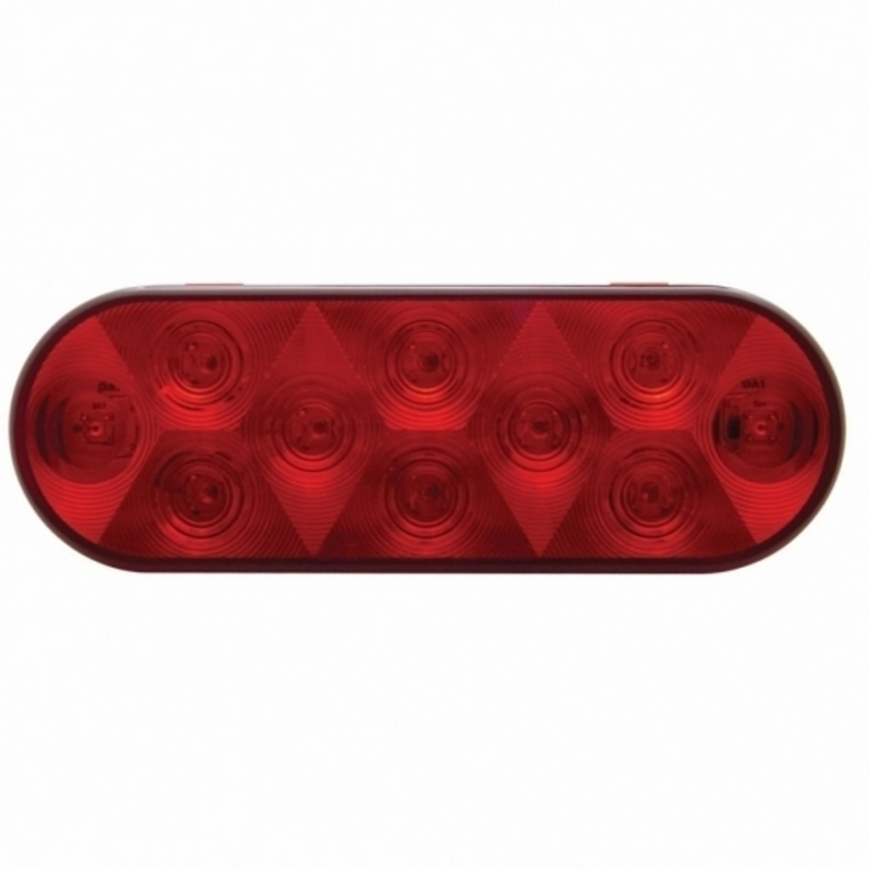 United Pacific 10 LED 6" Oval Stop/Turn/Tail Light Red LED/Red Lens (Bulk) 36771B