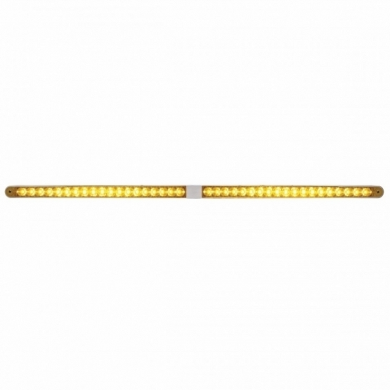 United Pacific Dual 14 LED 12" Reflector Light Bars With Bezel Amber LED/Amber Lens 36796