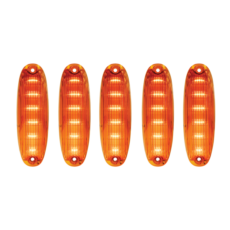 United Pacific 6 Amber LED Cab Lights For 2008-2017 Freightliner Cascadia Amber Lens (5-Pack) 36821