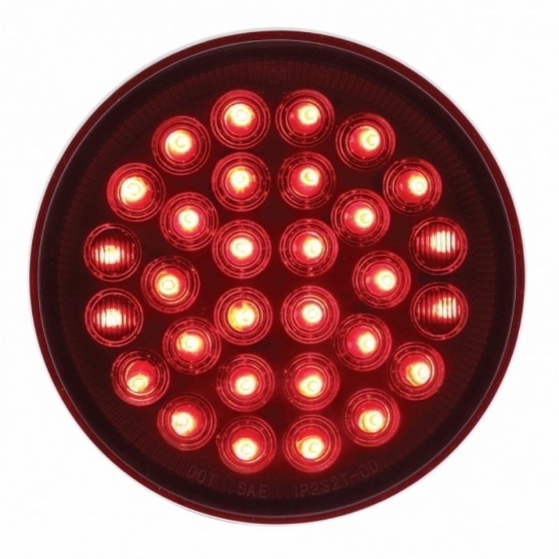 United Pacific 30 LED 4" Round Light (Stop, Turn & Tail) Red LED/Red Lens 36832