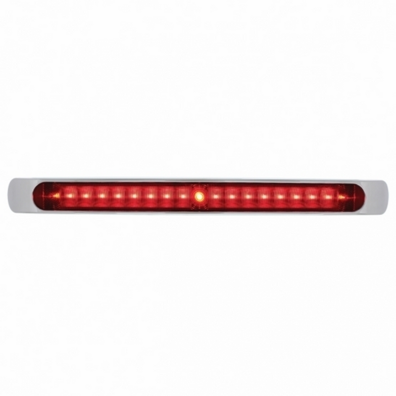 United Pacific 19 LED 17" Light Bar With Bezel (Stop, Turn & Tail) Red LED/Red Lens 36833